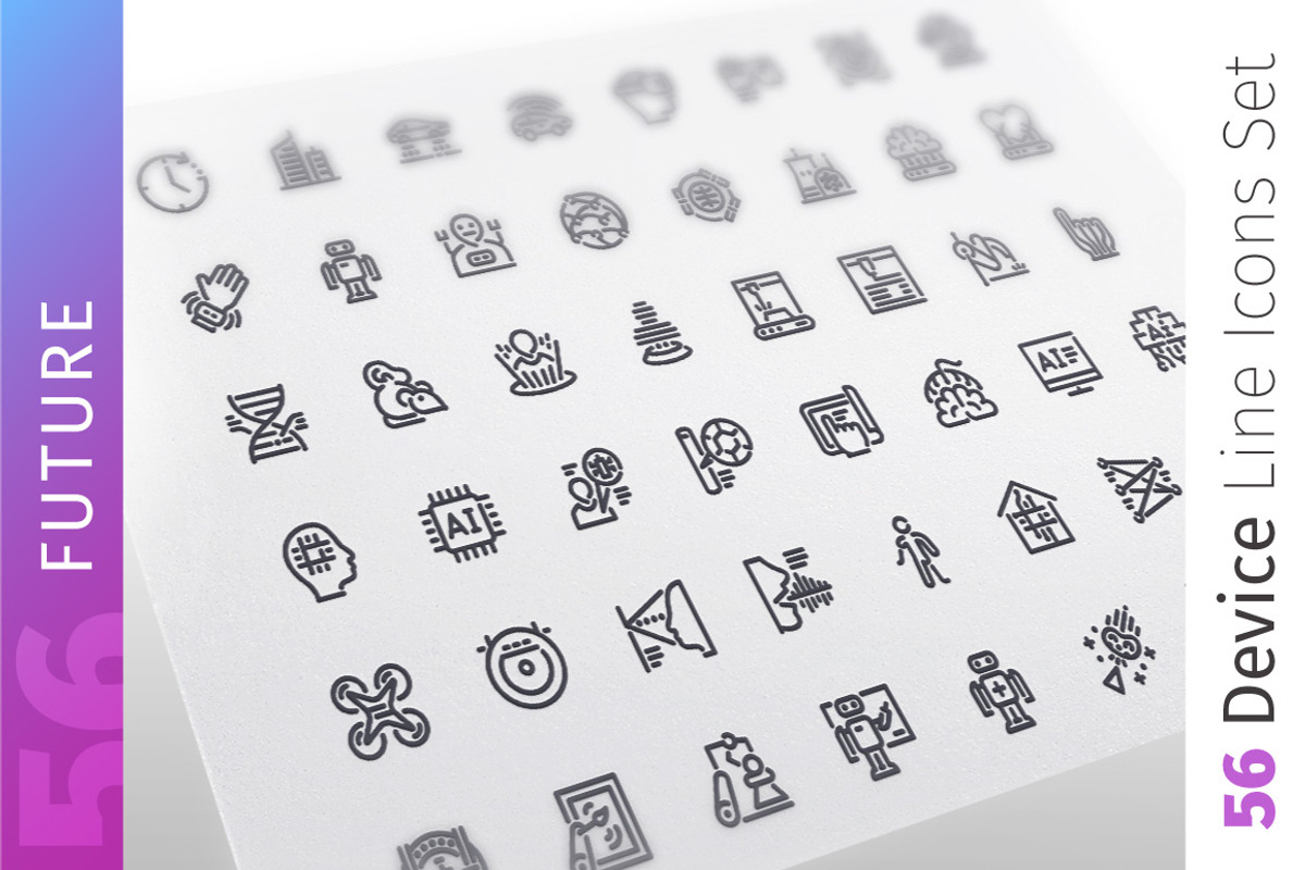 Future Line Icons Set, an Outline Icon by Voysla's Shop (Photo 1 of 4)