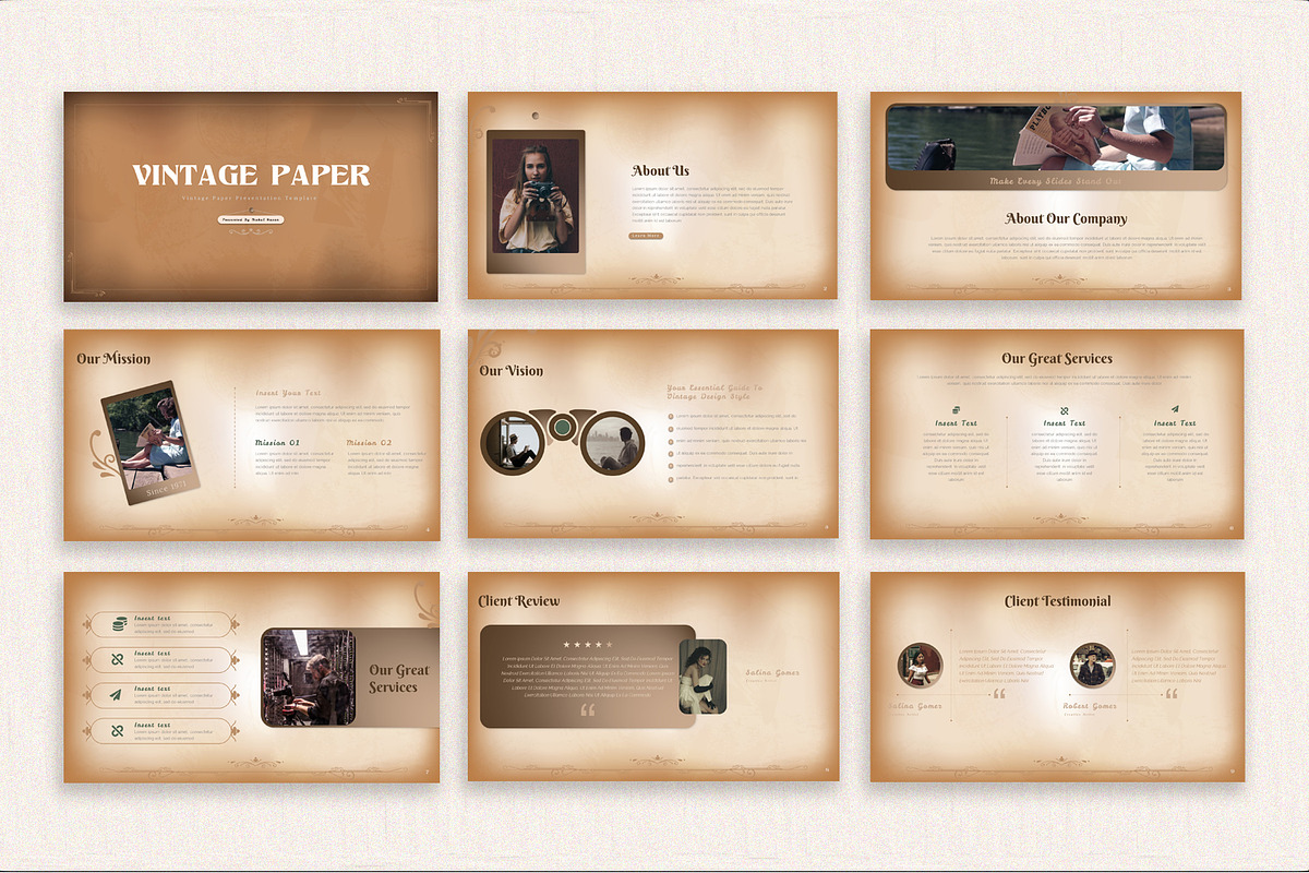 Vintage Paper Presentation Template, a Presentation Template by SlideStack (Photo 2 of 5)