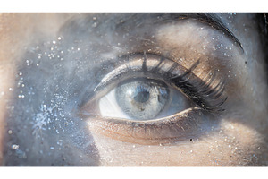 Close-up of an eye with glitter and, a Beauty & Fashion Photo by Igor Tichonow