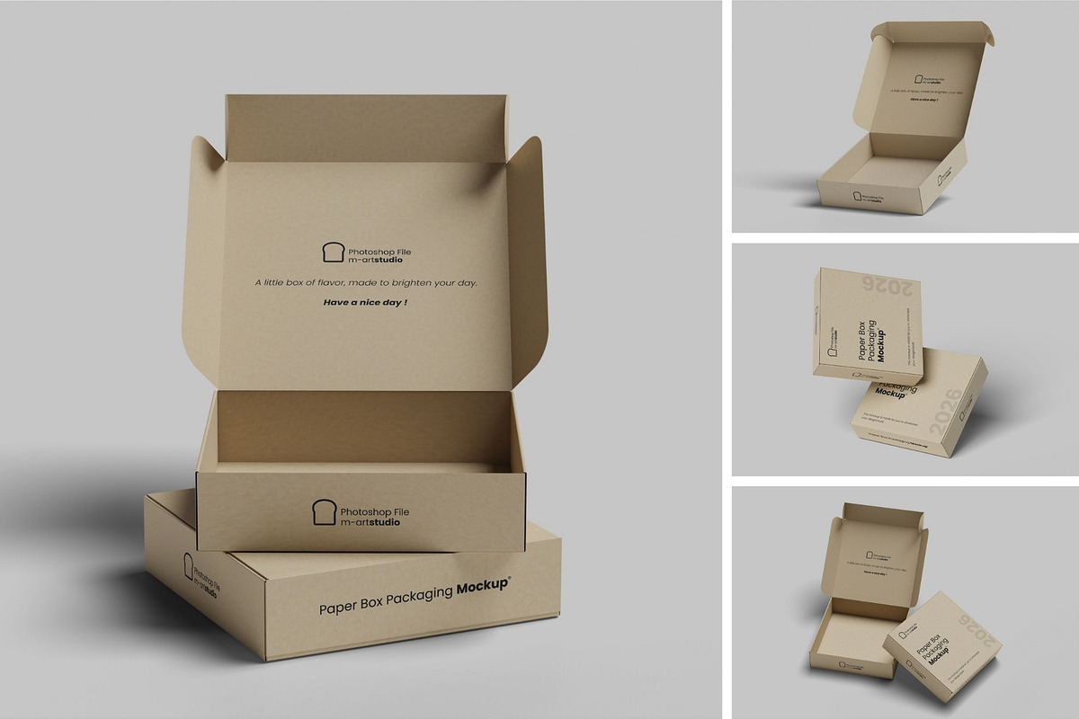 Realistic Box Packaging Mockup PSD, a Packaging Mockup by MA-KING_ART (Photo 1 of 5)