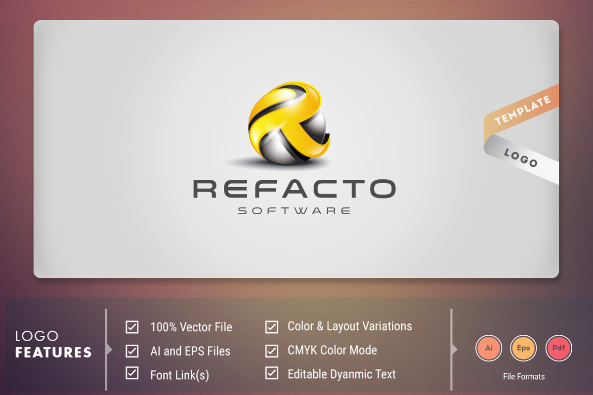 Refacto Software - Logo Template, a Branding & Logo Template by DynamikMedia (Photo 1 of 5)