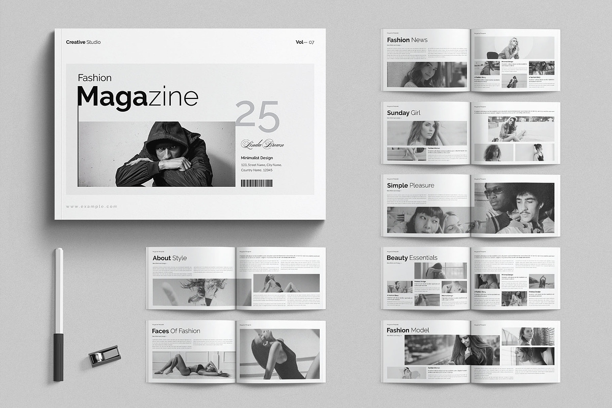 Fashion Magazine Template, a Magazine Template by E-Type (Photo 1 of 7)