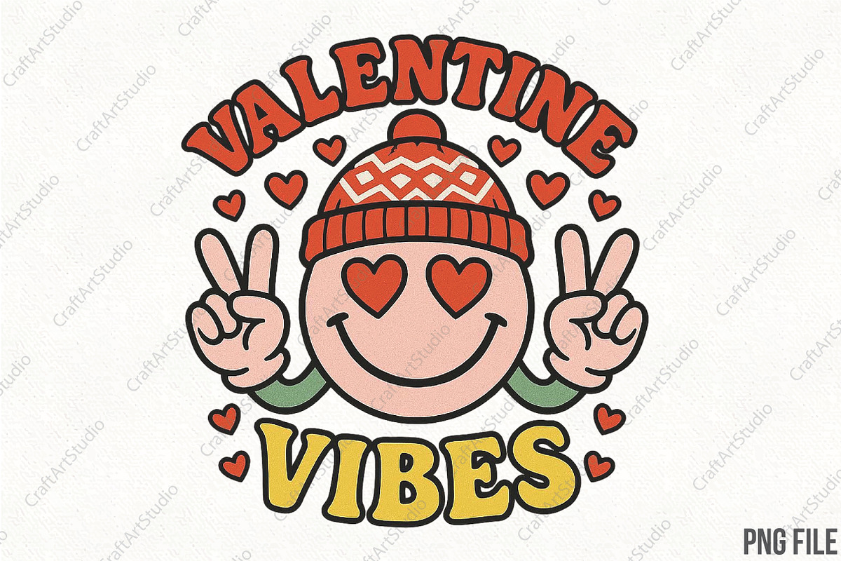 Valentine Vibes Valentine’s Day PNG, an Illustration by CraftArtStudio (Photo 1 of 4)
