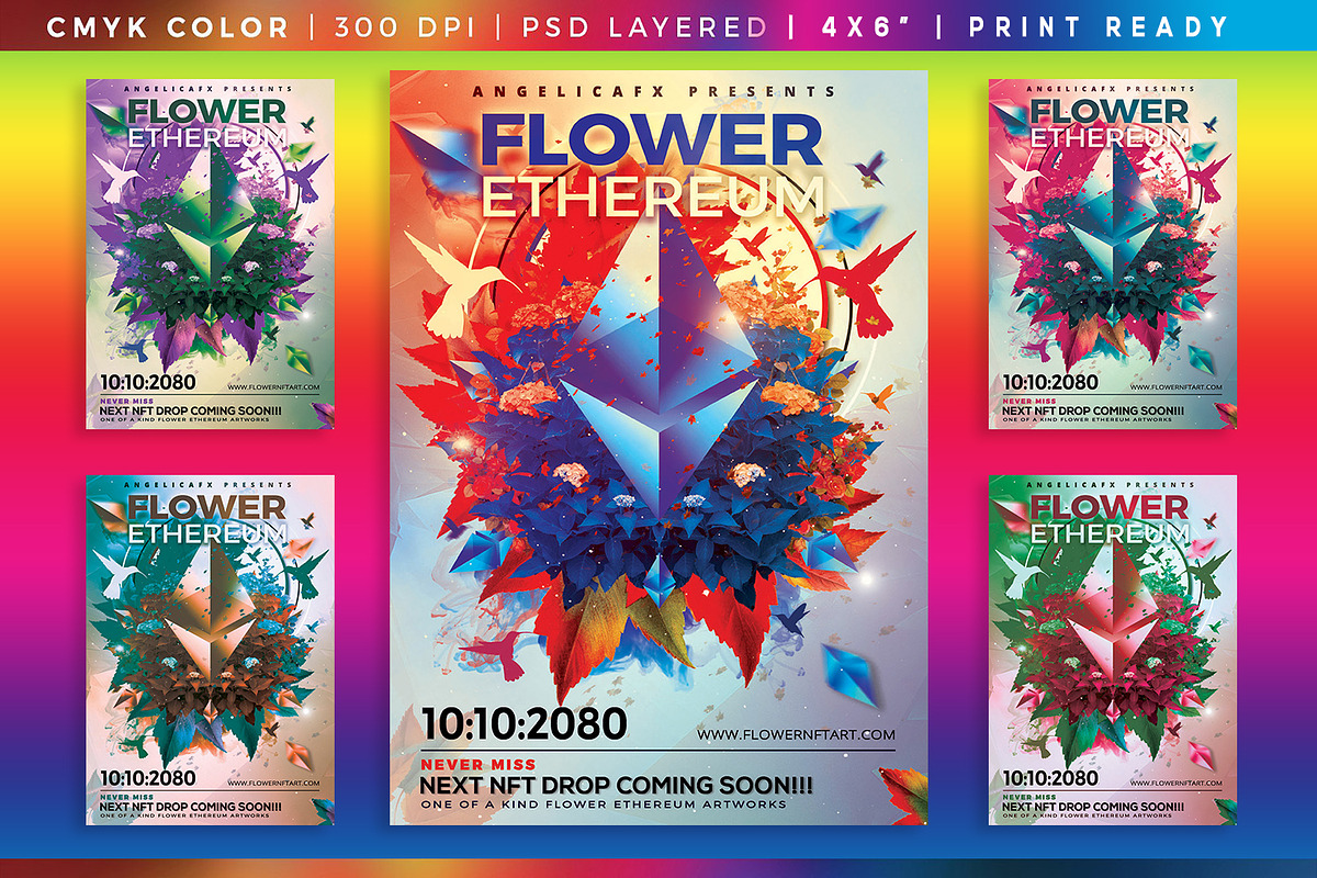 Flower Ethereum Photoshop Flyer, a Flyer Template by angelicafx
