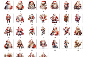 Watercolor Santa Claus Clipart