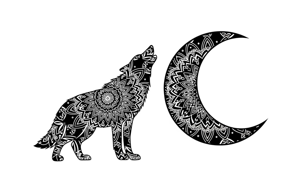 Mandala Moon Wolf SVG Bundle, an Illustration by Gaye Art (Photo 20 of 31)