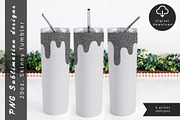 Silver glitter 20oz Skinny Tumbler, an Object Graphic by AnastasiaWatercolor (Thumbnail 1 of 6)