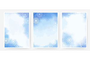 Set of winter atmospheric templates, an Illustration by Tati_Kli