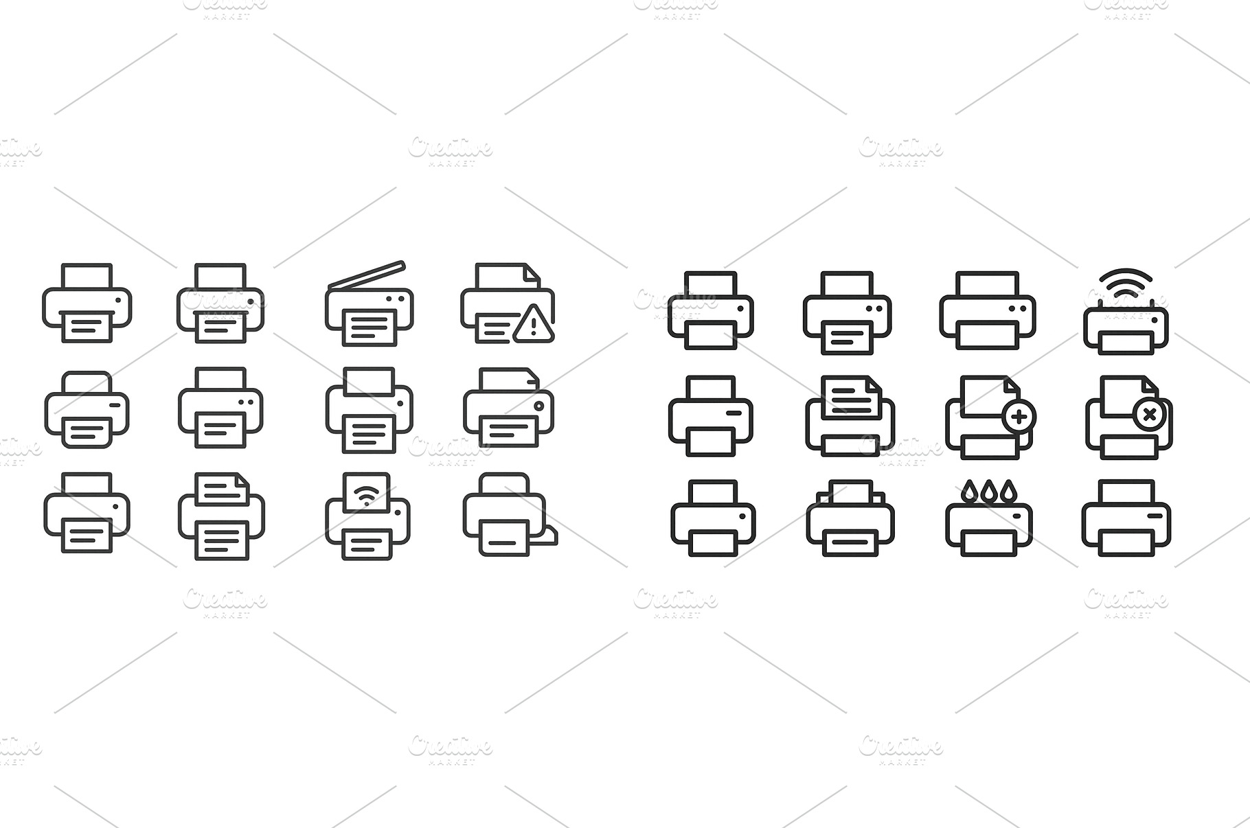 Collection of printer icons showing, a Technology Photo by ZinetroN