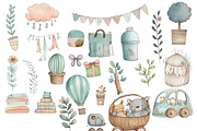 Watercolor Boho Baby Shower Clipart, a Graphic by Digitals Art Hub (Thumbnail 5 of 8)