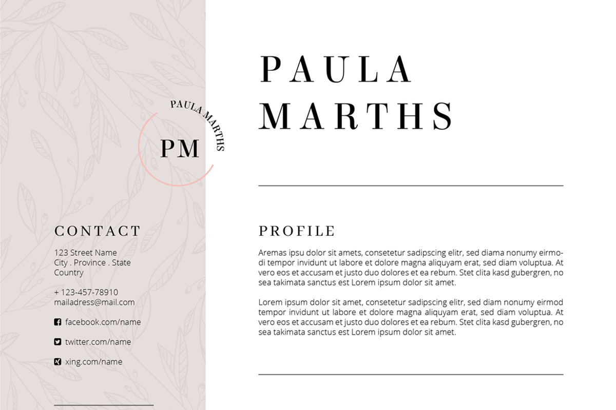 FLORAL Resume/CV + Cover Letter, a Resume Template by AgataCreate (Photo 9 of 10)