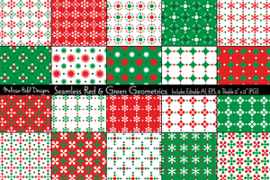 Seamless Red & Green Geometrics