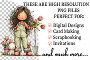 Whimsical Girl with Tulips and Puppy, an Illustration by Daily.Designs (Thumbnail 2 of 8)