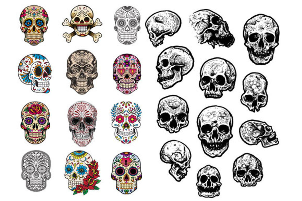 Skull Mega Vector Set, an Illustration by Go Media's Arsenal