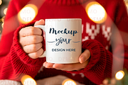 Christmas 11oz Mug Mockup – Holiday, a Cups & Container Mockup by animatizmagix (Thumbnail 1 of 4)