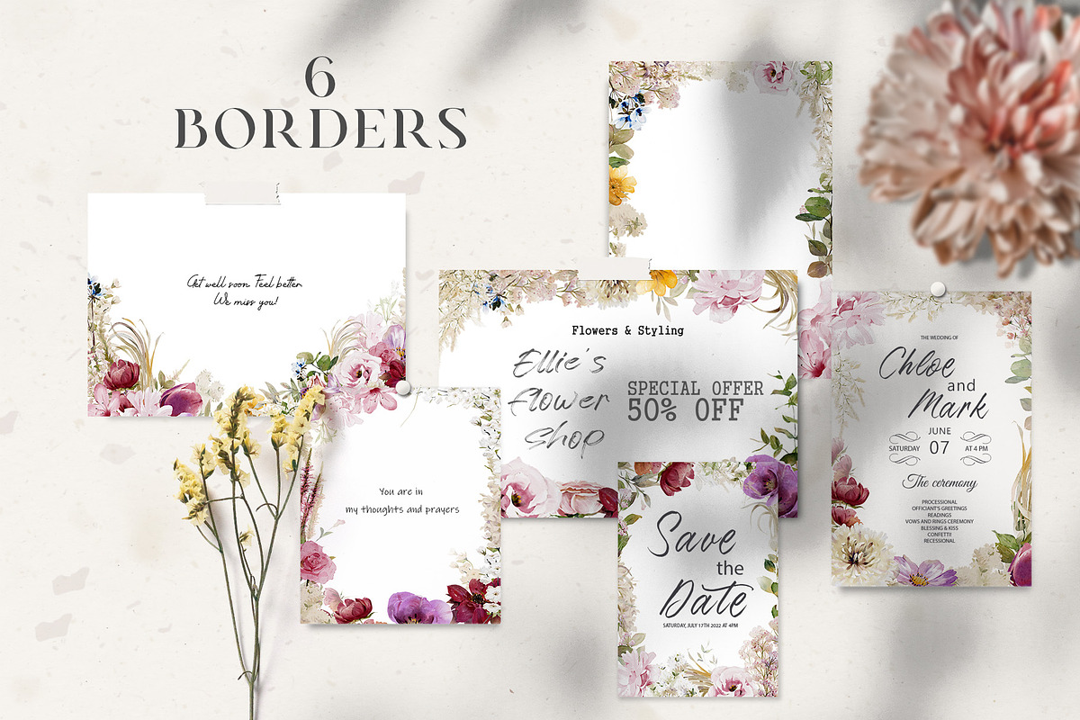 Watercolor Flowers & Leaves, a Decorative Illustration by Damian Roh (Photo 12 of 20)