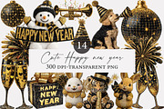 Cute Happy new year clipart, an Illustration by Designworld (Thumbnail 1 of 4)