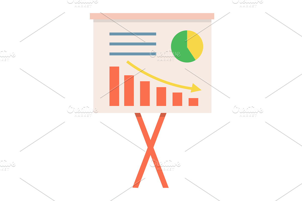 Flip chart with bar graph and pie, a Finance Illustration by KitVector ...