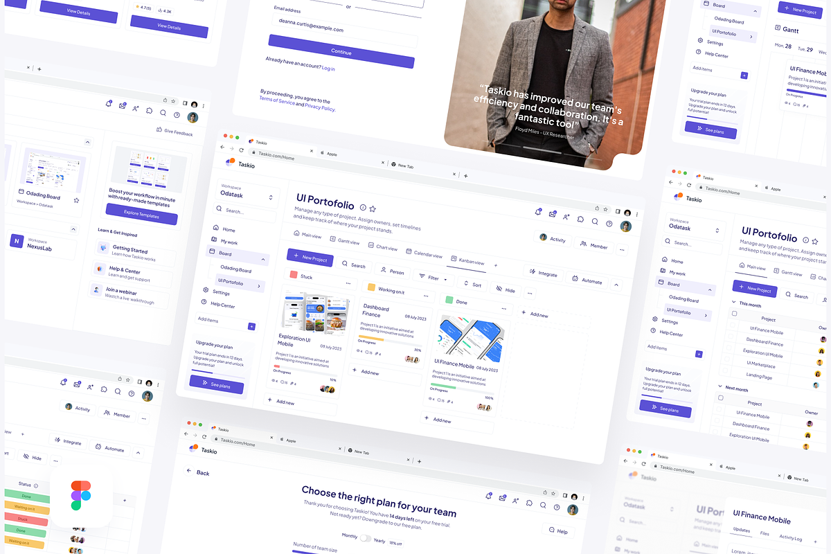 Taskio - Task Management UI KIT, an UI Kit Template by cansaasstudio (Photo 2 of 6)