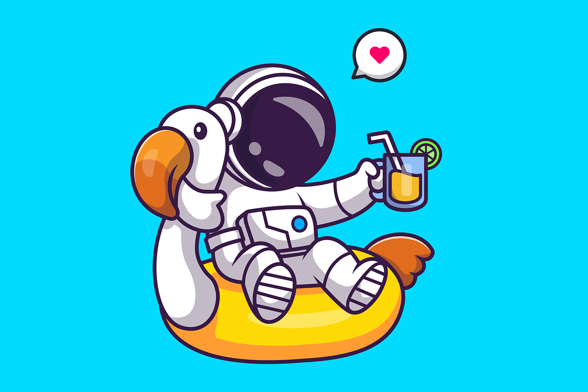 Cute Astronaut Relaxing On Balloon, a Technology Illustration by Catalyst Labs (Photo 1 of 3)