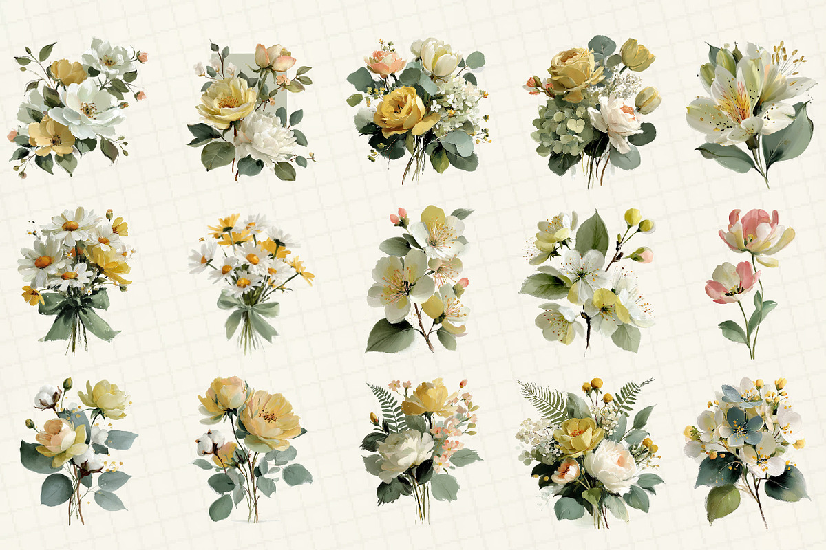 Watercolor Flower Clipart, an Illustration by DreamCafeArt (Photo 2 of 6)