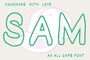 Sam All Caps Handwriting Font, a Sans Serif Font by Eryn Rose Design (Thumbnail 2 of 12)