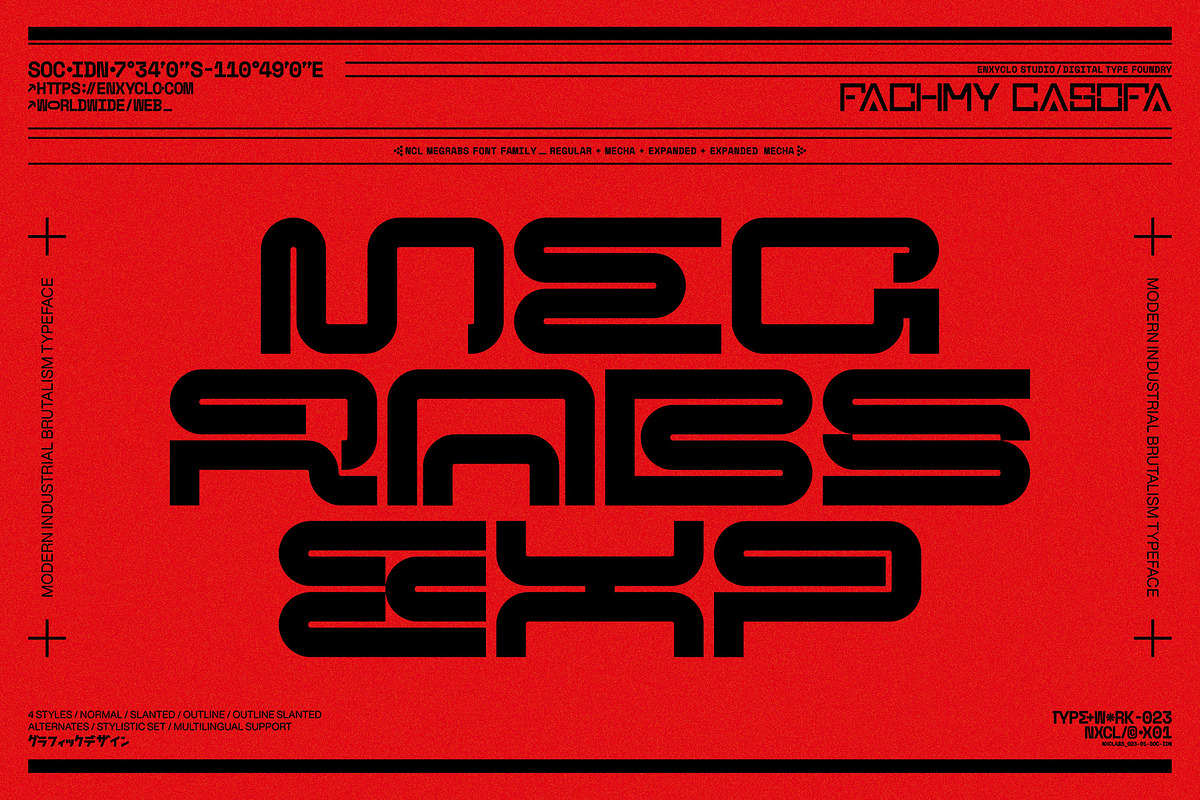 NCL Megrabs Font Family, a Sans Serif Font by Enxyclo Studio (Photo 1 of 19)