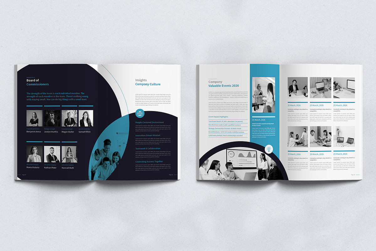 Annual Report Brochure Canva, a Brochure Template by TheBrightGrap (Photo 6 of 11)