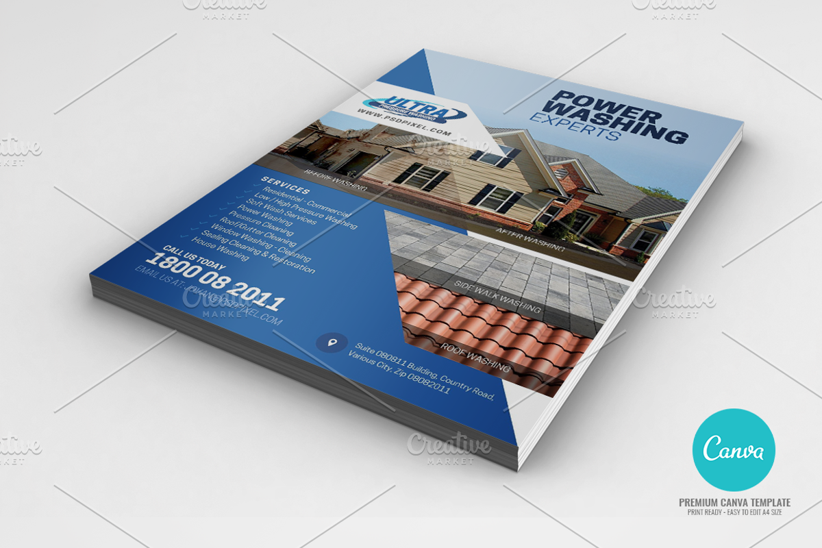 Power Washing Services Canva Flyer, a Flyer Template by PSDPixel (Photo 2 of 4)