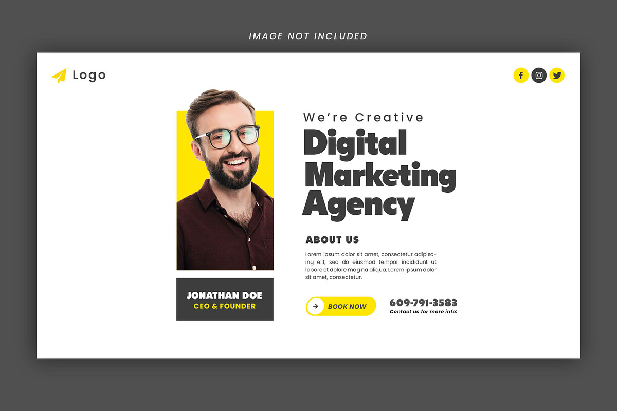 Marketing Agency Web Banner Template, a Social Media Template by Saman Osama