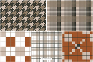 Autumn Plaid Seamless Patterns