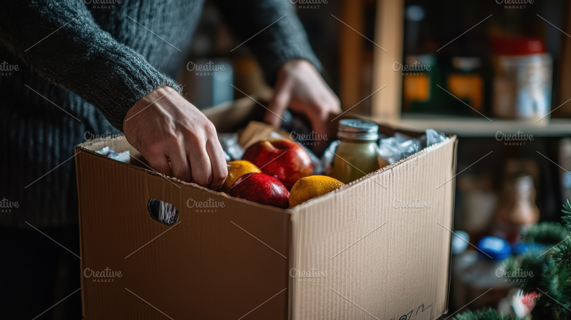 Person preparing a box of fresh food, a Food & Drink Photo by Pixeness Studio
