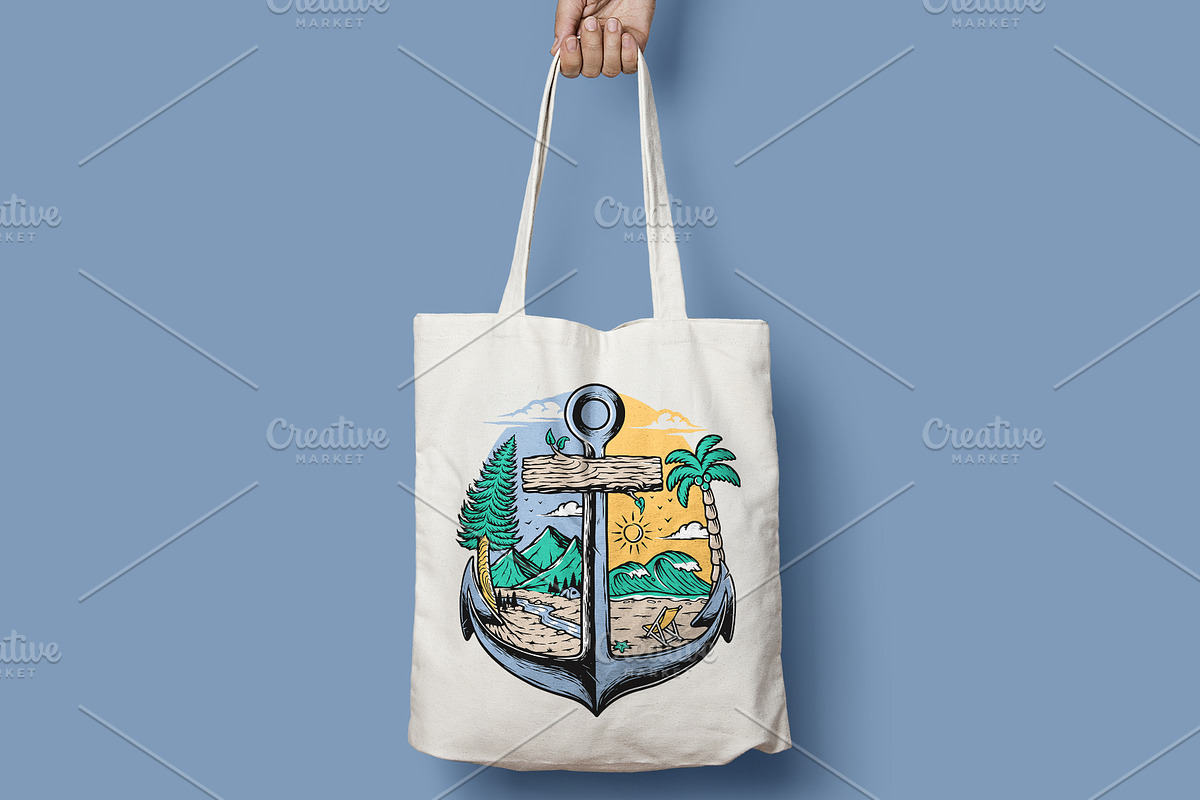 anchor and natural scenery, a Seasonal Illustration by gunaonedesign (Photo 5 of 6)