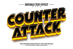 Counter attack editable text effect, a Layer Style Add-On by nicemorning