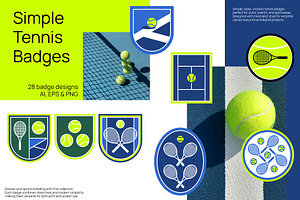 Simple Tennis Badges, an Object Graphic by Firowerk