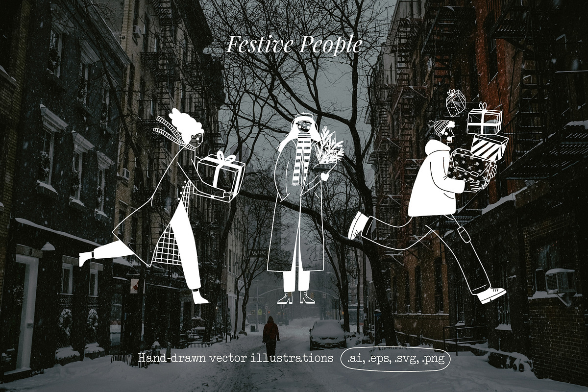Festive People - vector illustration, a Person Illustration by Valerie (Photo 2 of 7)
