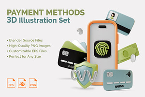 Payment Methods Concept, an Object 3D Model by 35lab