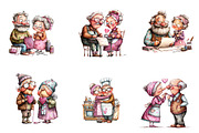 Quirky Valentine Elderly Couple Clip, an Illustration by CreationArt (Thumbnail 6 of 7)