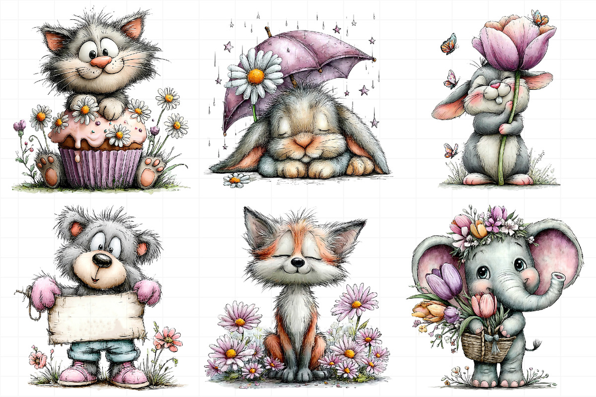 Whimsical Spring Animal Clipart, an Illustration by Daily.Designs (Photo 8 of 8)