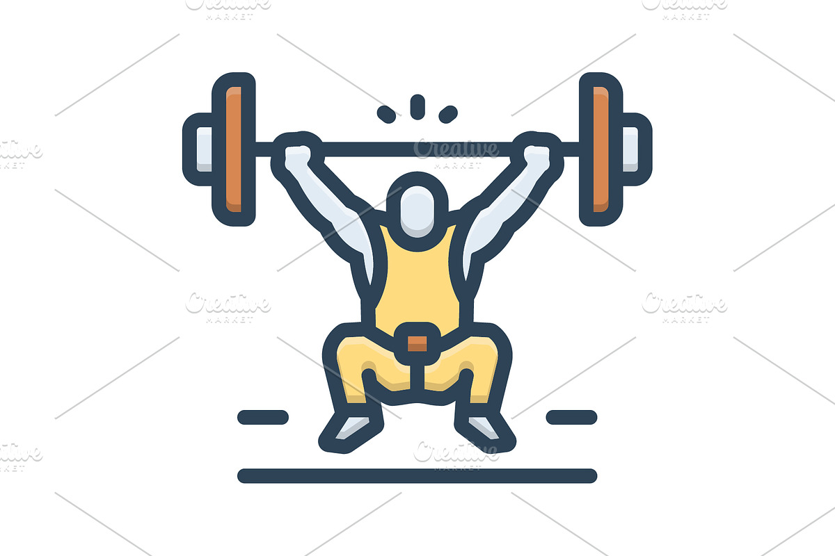 Weightlifting fitness color icon, a Duotone Icon by Creative priyanka