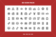 Communication and media icons, an Outline Icon by Wencory (Thumbnail 1 of 2)