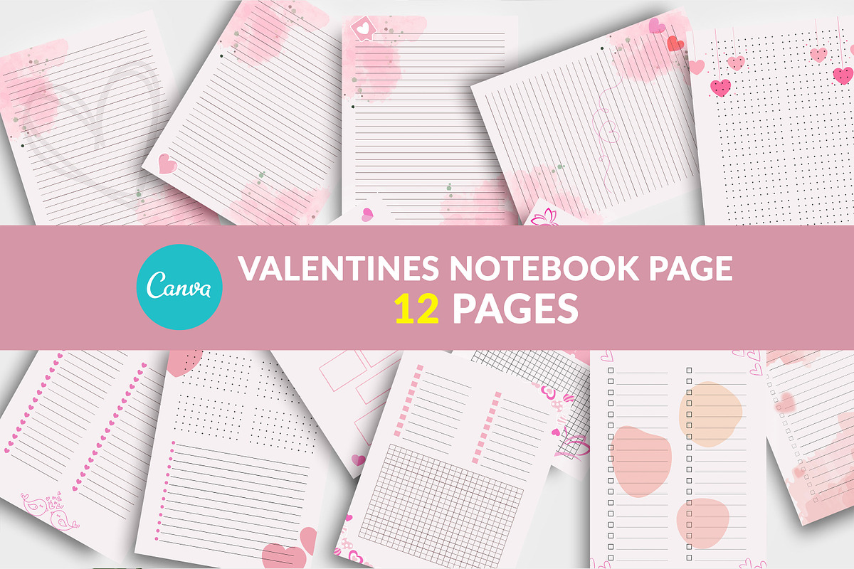 Valentines notebook page, a Stationery Template by Ultimate Template Shop (Photo 1 of 6)