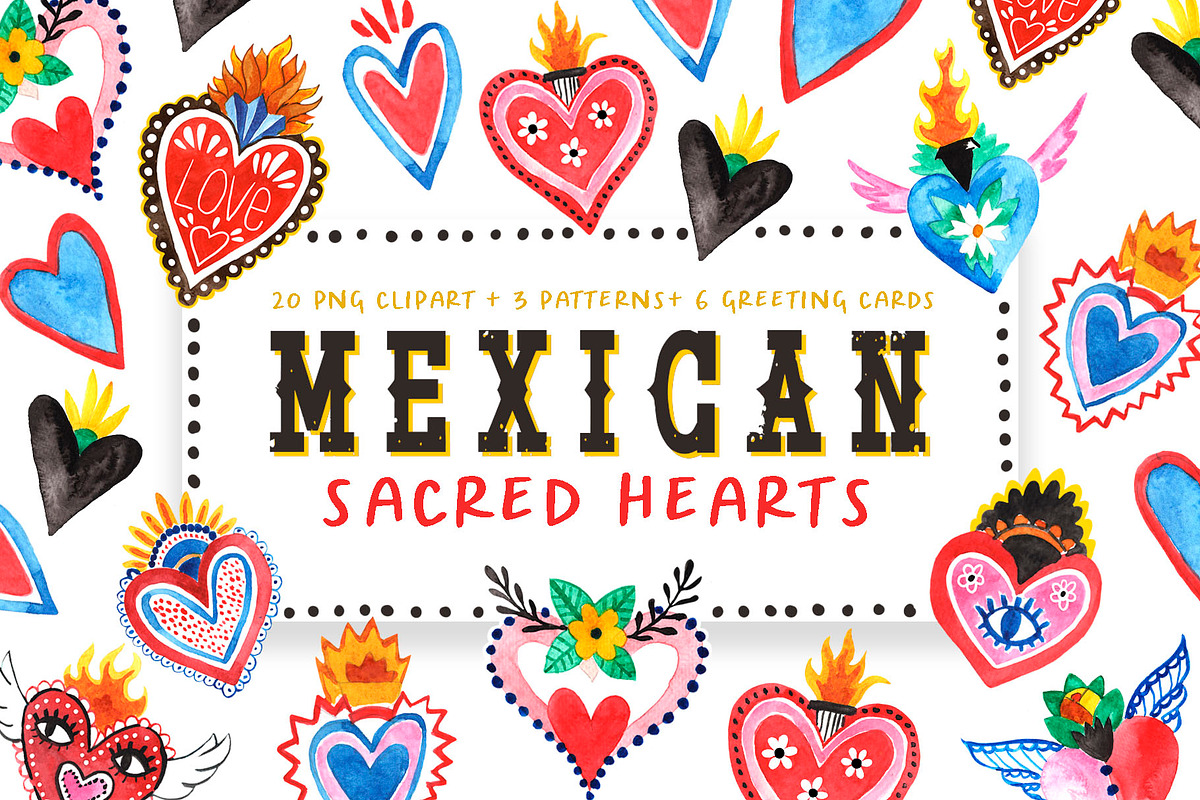 Mexican Hearts Hand-painted, an Object Illustration by Laura Camoe (Photo 1 of 7)