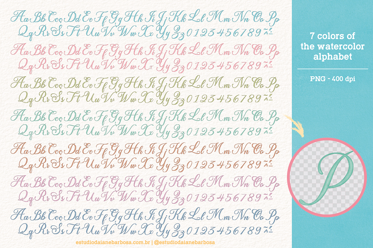 Alphabet - Cliparts Set, an Illustration by Estudio Daiane Barbosa (Photo 2 of 10)