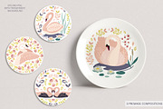 Swan lake pattern collection, an Animal Illustration by Cozy pattern shop (Thumbnail 6 of 8)