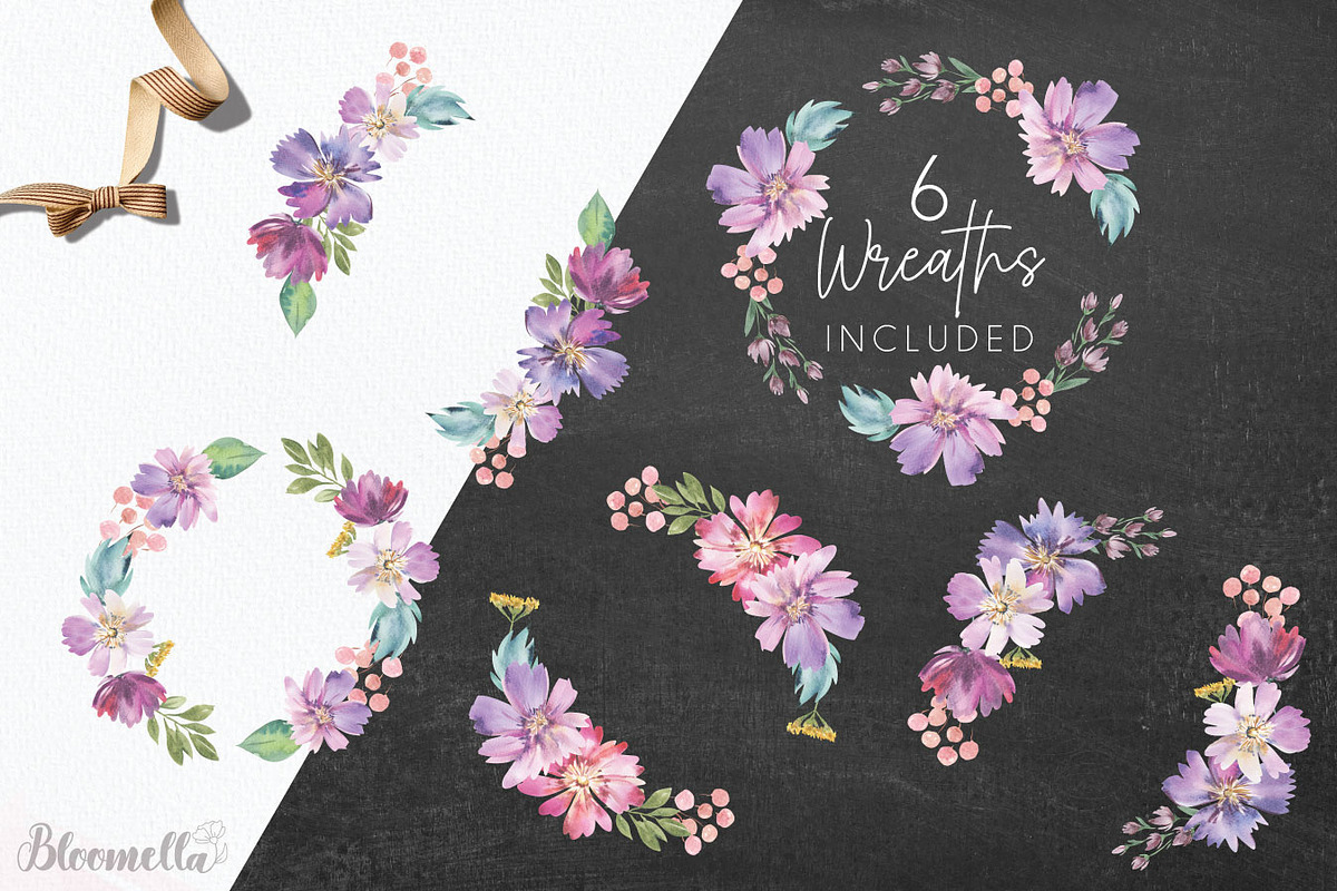 Watercolour Flowers Pink Florals, a Decorative Illustration by Bloomella (Photo 4 of 8)