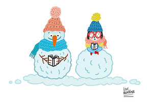 Love reading! With a Snowman
