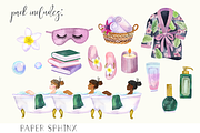 Watercolor Spa Day Clipart, an Illustration by PaperSphinx (Thumbnail 2 of 3)