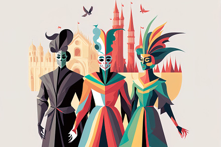 Festive Scene of Venice Carnival, an Abstract Photo by Shootdiem