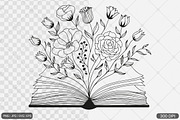 Floral Book SVG PNG Bundle Vol. 1, an Illustration by Actual Pixel (Thumbnail 20 of 29)